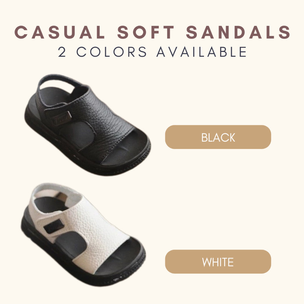 Sandal Budak Lelaki Baby Boy Soft Sole Anti Slip Velcro Kasut Anak Open Toe Kasut Jalan