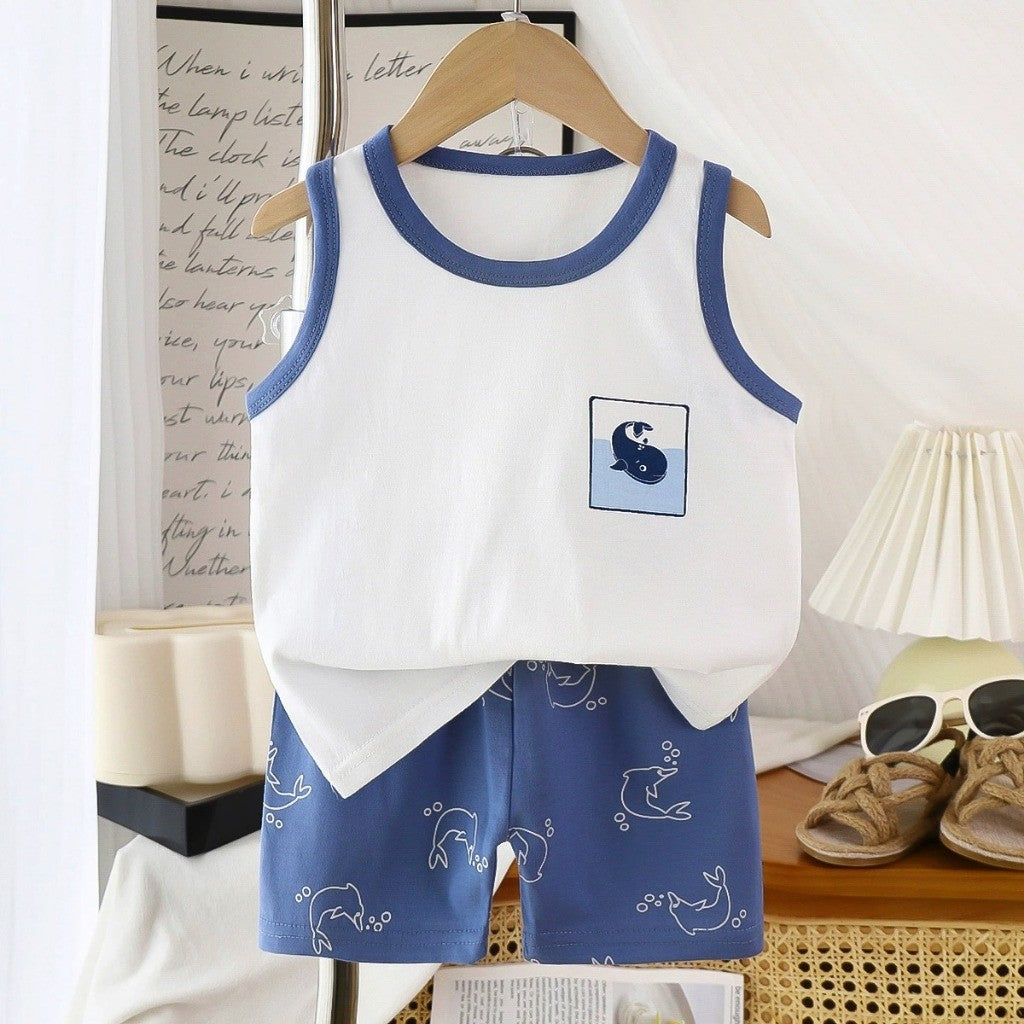 Baju Singlet Budak Lelaki 6mths-6yrs Baby Boy Clothes Set Sleeveless Kanak Basahan Baju Harian Anak