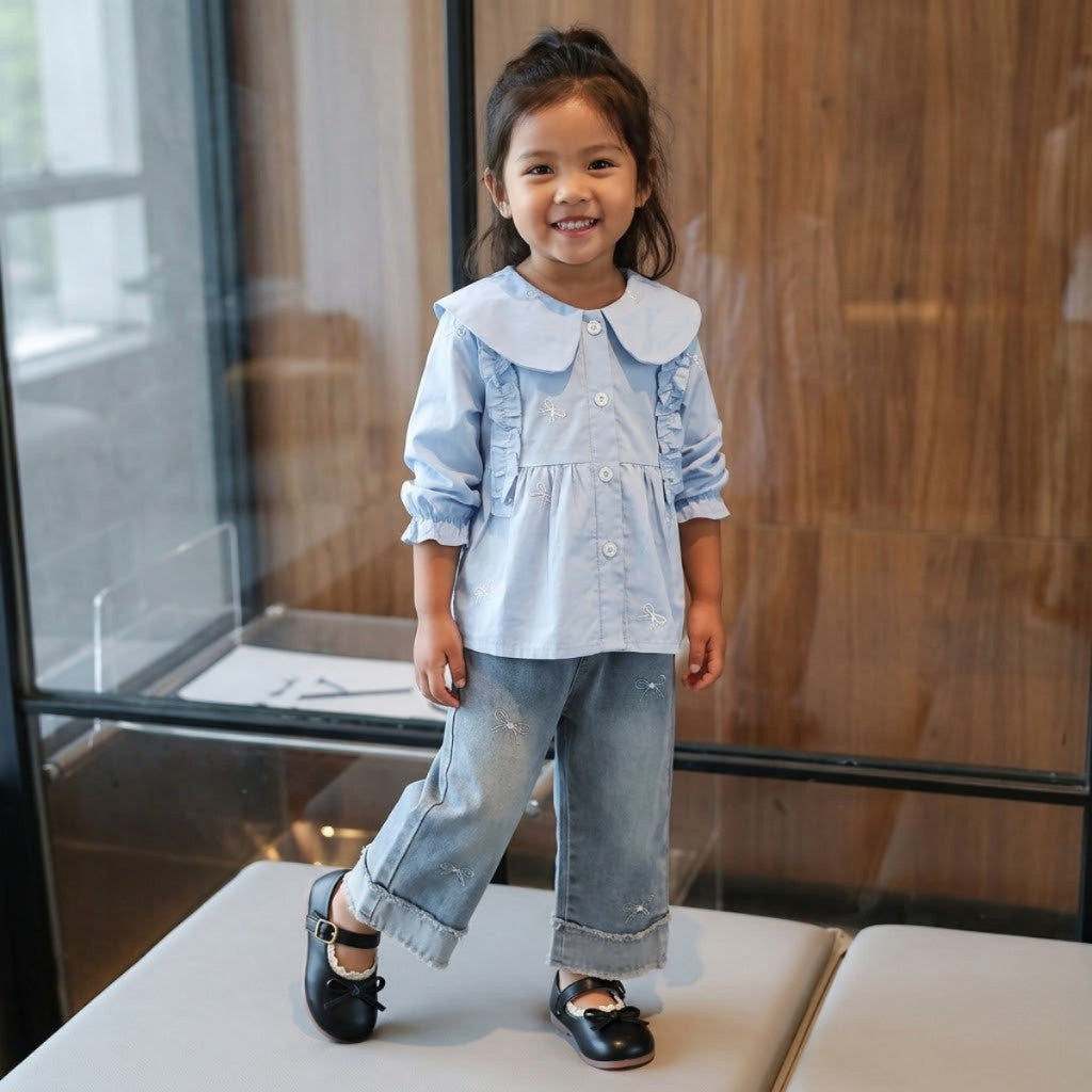 Baby Girl Shoes 6M–3Y Kasut Anak Perempuan Bayi Ribbon Anti Slip Soft Sole Raya Budak Jalan Kanak