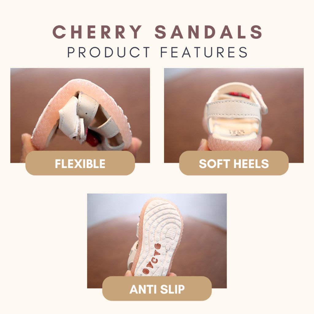 Kasut Budak Perempuan 6M-5Y Baby Girl Shoes Kids Sandal Pink Cherry Anti Slip Jalan Anak Toddler