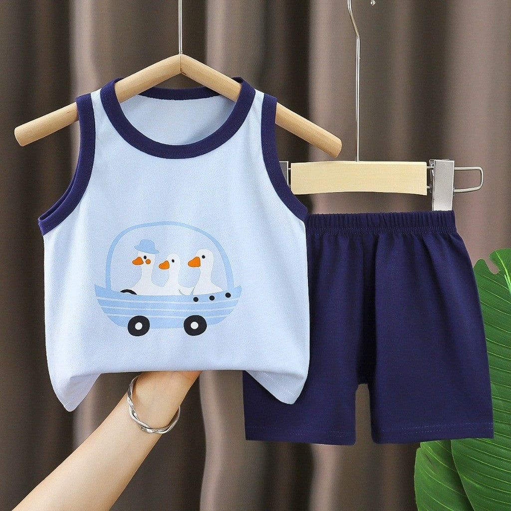 Baju Singlet Budak Lelaki 6mths-6yrs Baby Boy Clothes Set Sleeveless Kanak Basahan Baju Harian Anak