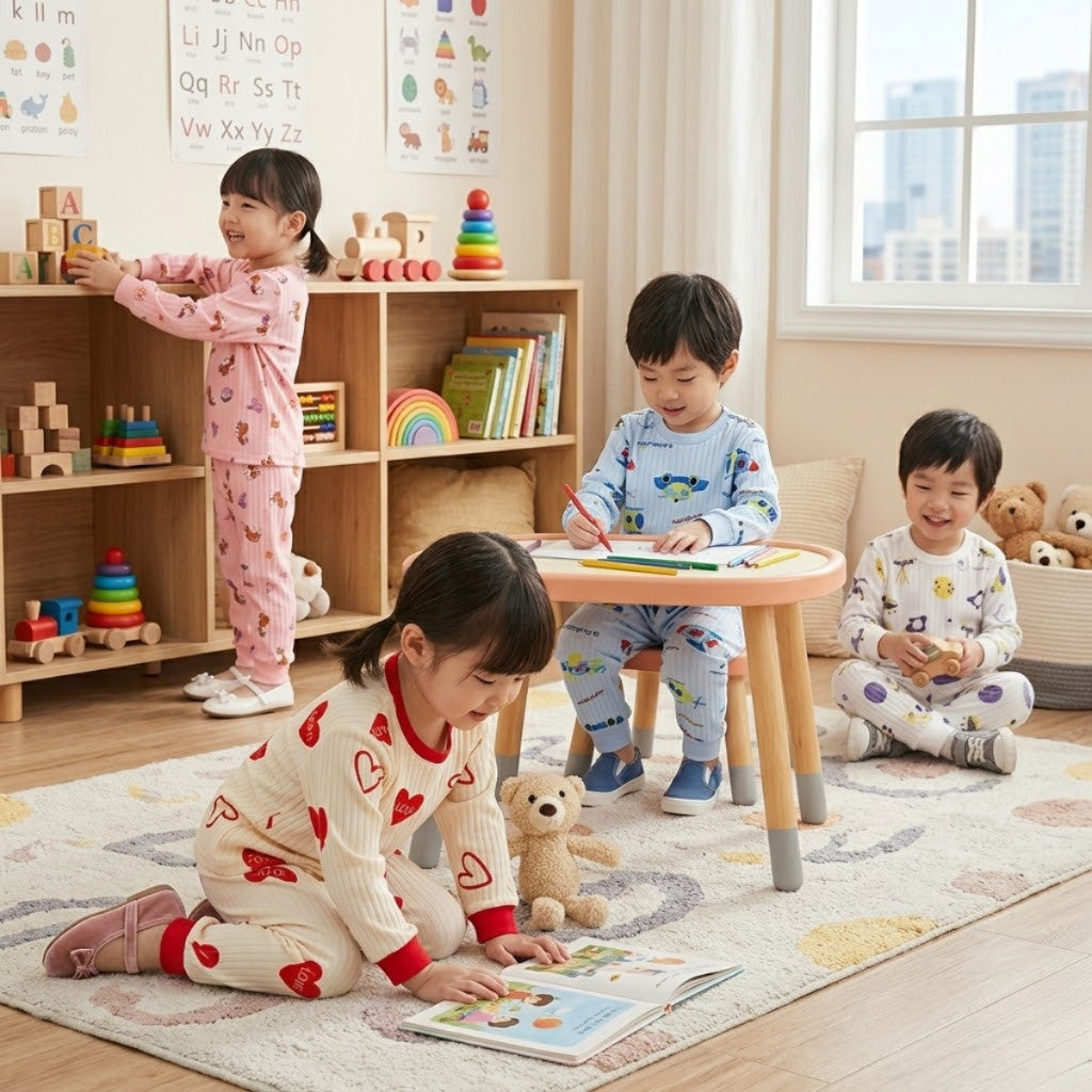 Baju Tidur Budak 6M-6Y Boy Baby Girl Kids Clothes Pajamas Sleepwear Pyjamas Baju Anak Tido Pijama