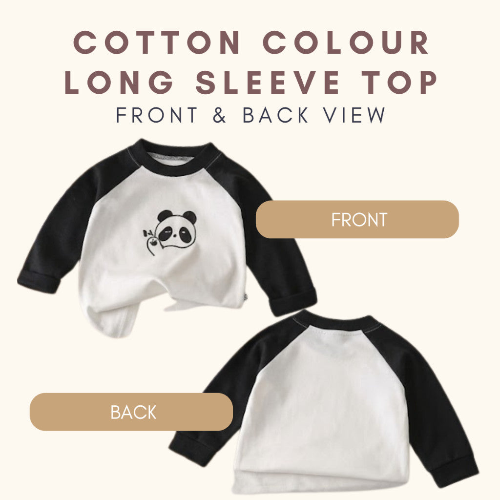Baju Baby Budak Lengan Panjang 6mths-6yrs Cotton Cartoon Long Sleeve T Shirt Boy Baby Girl Kids Perempuan Unisex Lelaki