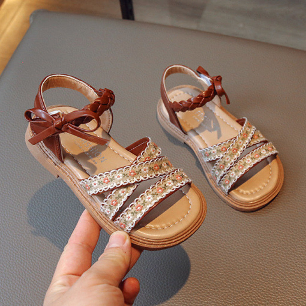 Kasut Sandal Anak Perempuan 6M-3Y Baby Girl Shoes Kids Anti Slip Soft Sole Raya Budak Jalan Kanak