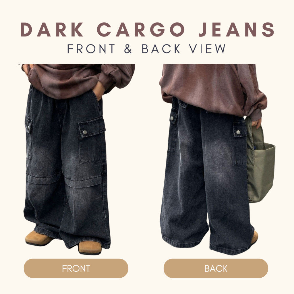 Kids Boy Jeans Pants Cargo1-12Y Seluar Panjang Budak Lelaki Kargo Baby Long Baggy Jalan Anak Kanak