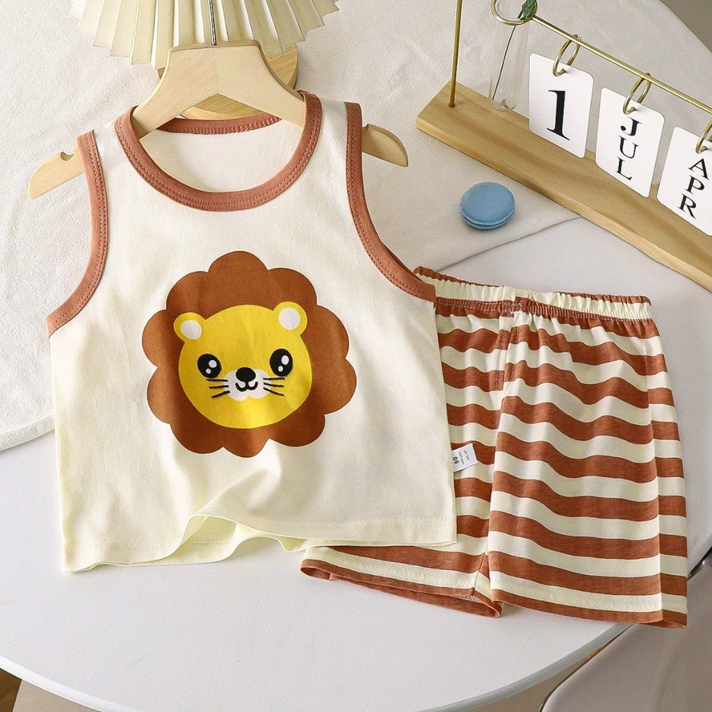 Baju Singlet Budak Lelaki 6mths-6yrs Baby Boy Clothes Set Sleeveless Kanak Basahan Baju Harian Anak