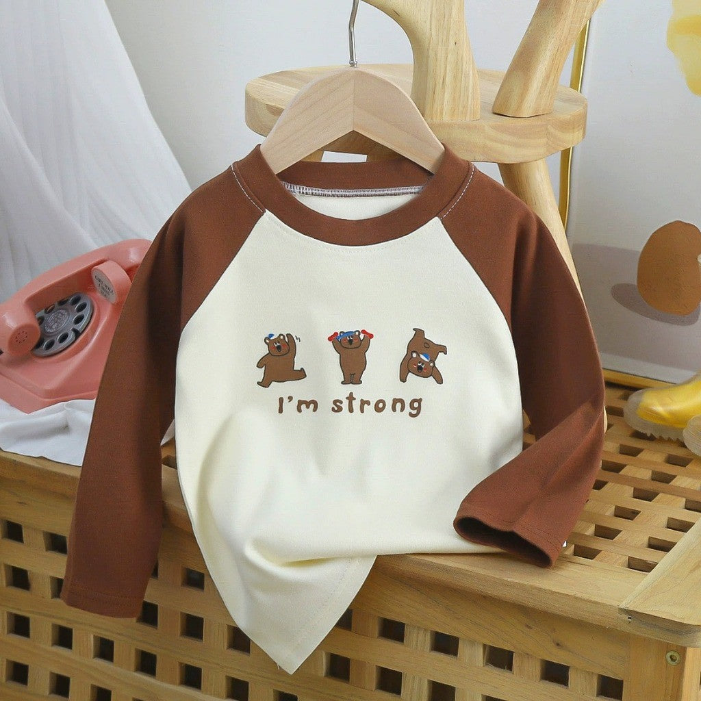Baju Baby Budak Lengan Panjang 6mths-6yrs Cotton Cartoon Long Sleeve T Shirt Boy Baby Girl Kids Perempuan Unisex Lelaki