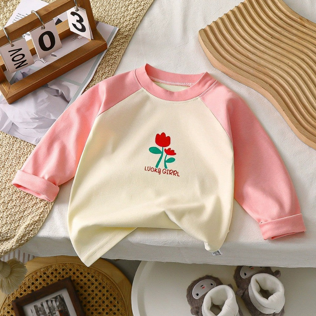 Baju Baby Budak Lengan Panjang 6mths-6yrs Cotton Cartoon Long Sleeve T Shirt Boy Baby Girl Kids Perempuan Unisex Lelaki
