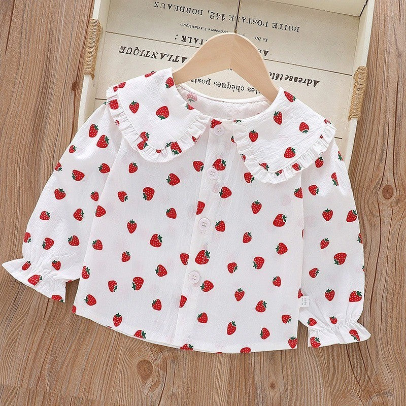 Baju Budak Perempuan 1-8Y Baby Girl Blouse Lengan Panjang Toddler Clothes Kids Baju Jalan Anak Kanak