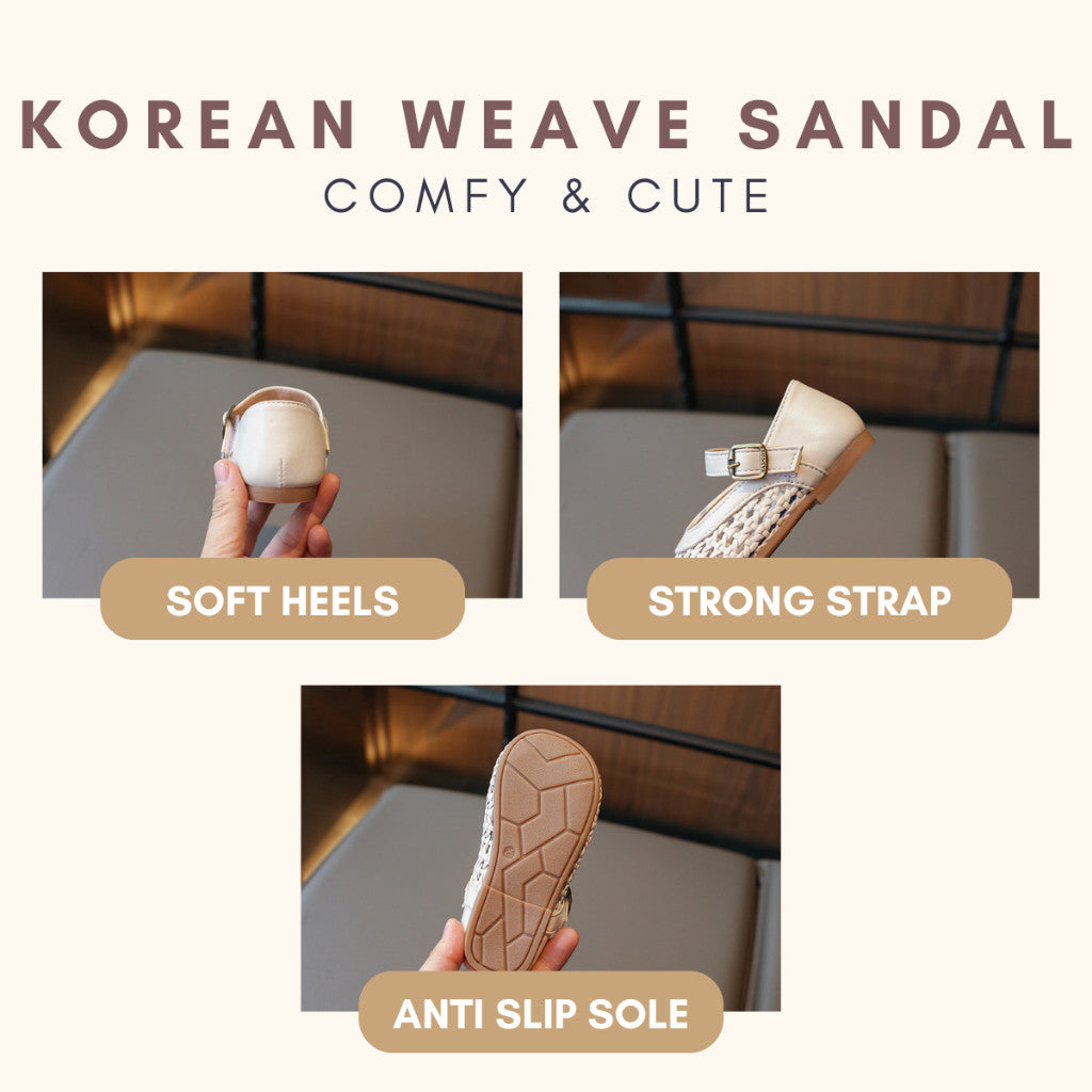 Kasut Sandal Budak Perempuan 3-6Y Kids Girl Shoes Anti Slip Soft Sole Toddler Anak Jalan Kanak Raya