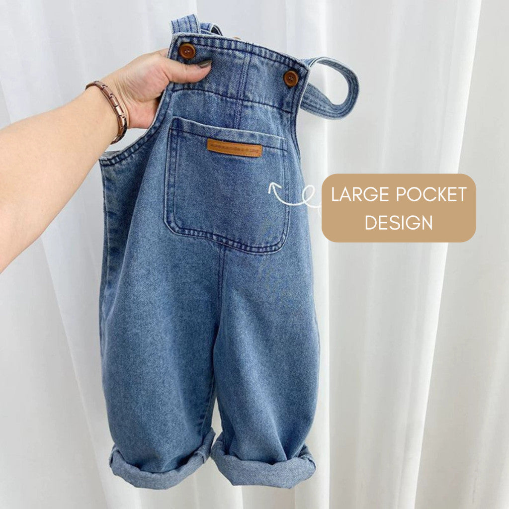 Baju Anak Jumpsuit Denim Jeans Budak 1-6Y Kids Clothes Overall Seluar Baju Jalan Baby Boy Girl Pakaian