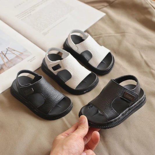 Sandal Budak Lelaki Baby Boy Soft Sole Anti Slip Velcro Kasut Anak Open Toe Kasut Jalan