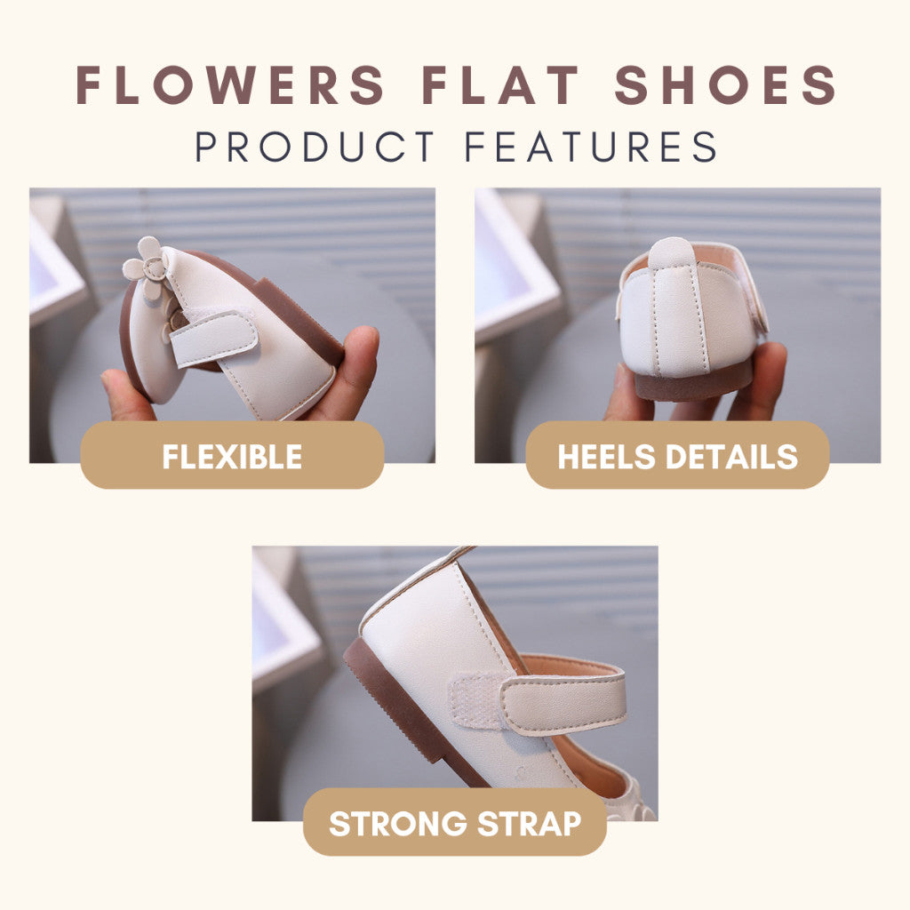 Kasut Sekolah Budak Perempuan Mary Jane Anti Slip Soft Sole Velcro PU Leather Anak Jalan