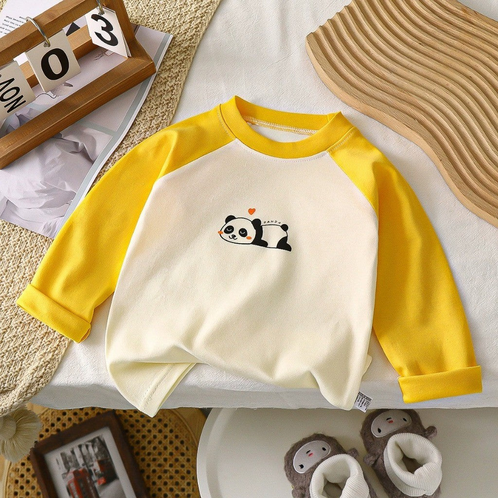 Baju Baby Budak Lengan Panjang 6mths-6yrs Cotton Cartoon Long Sleeve T Shirt Boy Baby Girl Kids Perempuan Unisex Lelaki