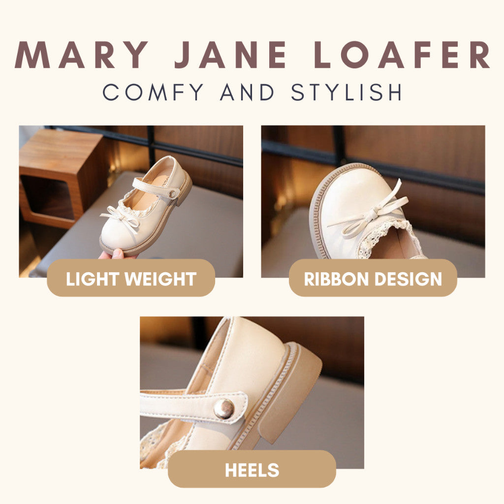 Kasut Budak Perempuan 2–6 yrs Baby Girl Shoes Anti Slip Soft Sole PU Leather Raya Anak Jalan Kanak