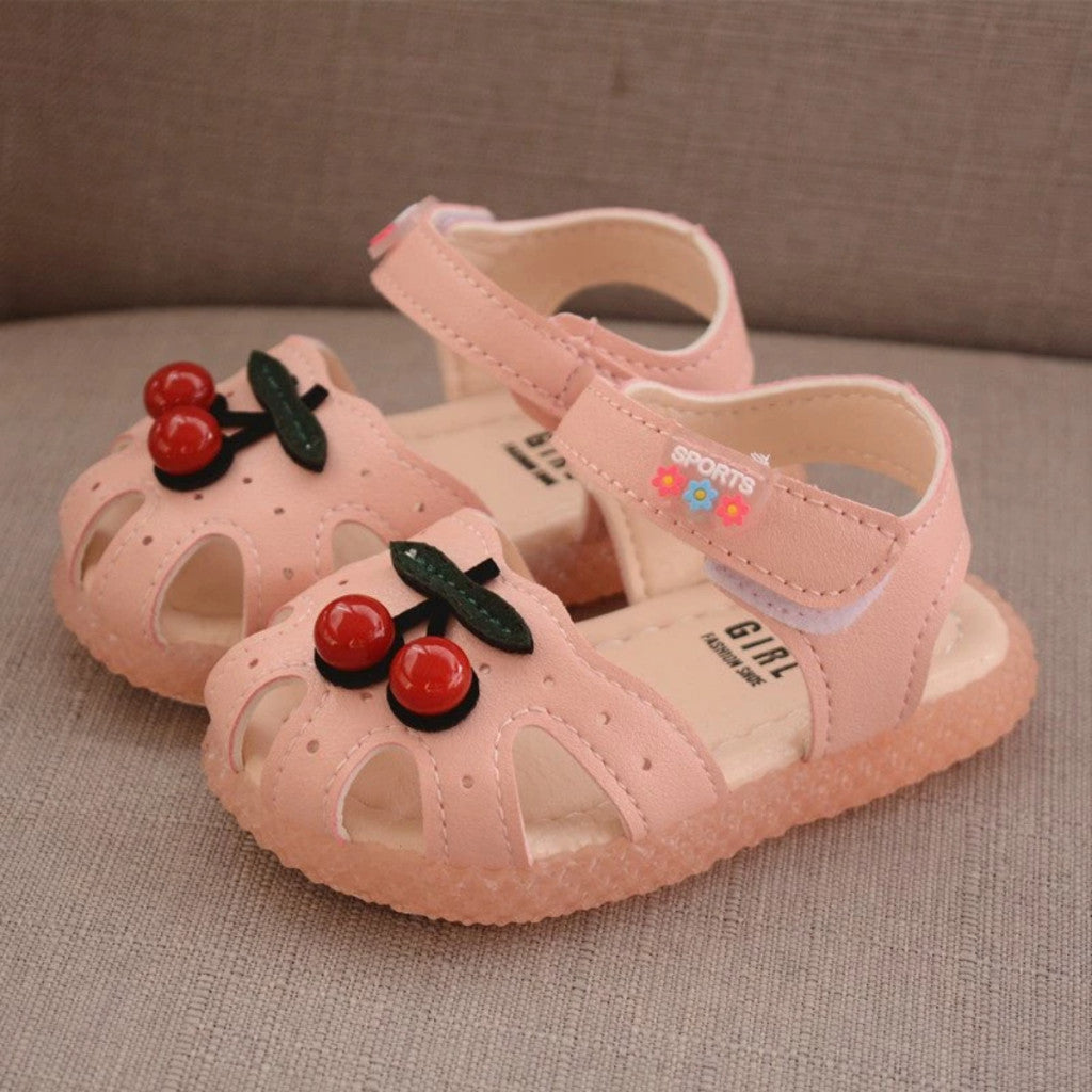 Kasut Budak Perempuan 6M-5Y Baby Girl Shoes Kids Sandal Pink Cherry Anti Slip Jalan Anak Toddler