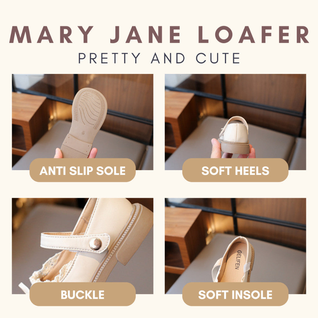 Kasut Budak Perempuan 2–6 yrs Baby Girl Shoes Anti Slip Soft Sole PU Leather Raya Anak Jalan Kanak