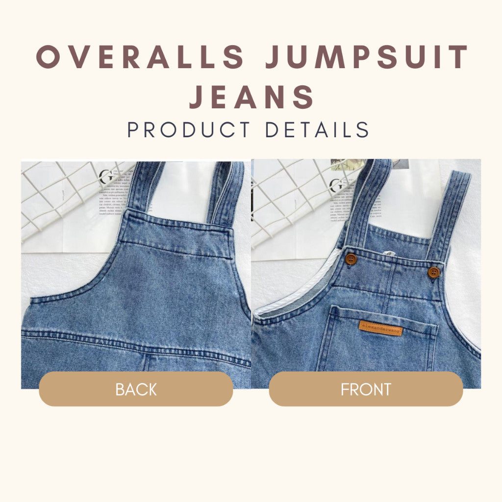 Baju Anak Jumpsuit Denim Jeans Budak 1-6Y Kids Clothes Overall Seluar Baju Jalan Baby Boy Girl Pakaian