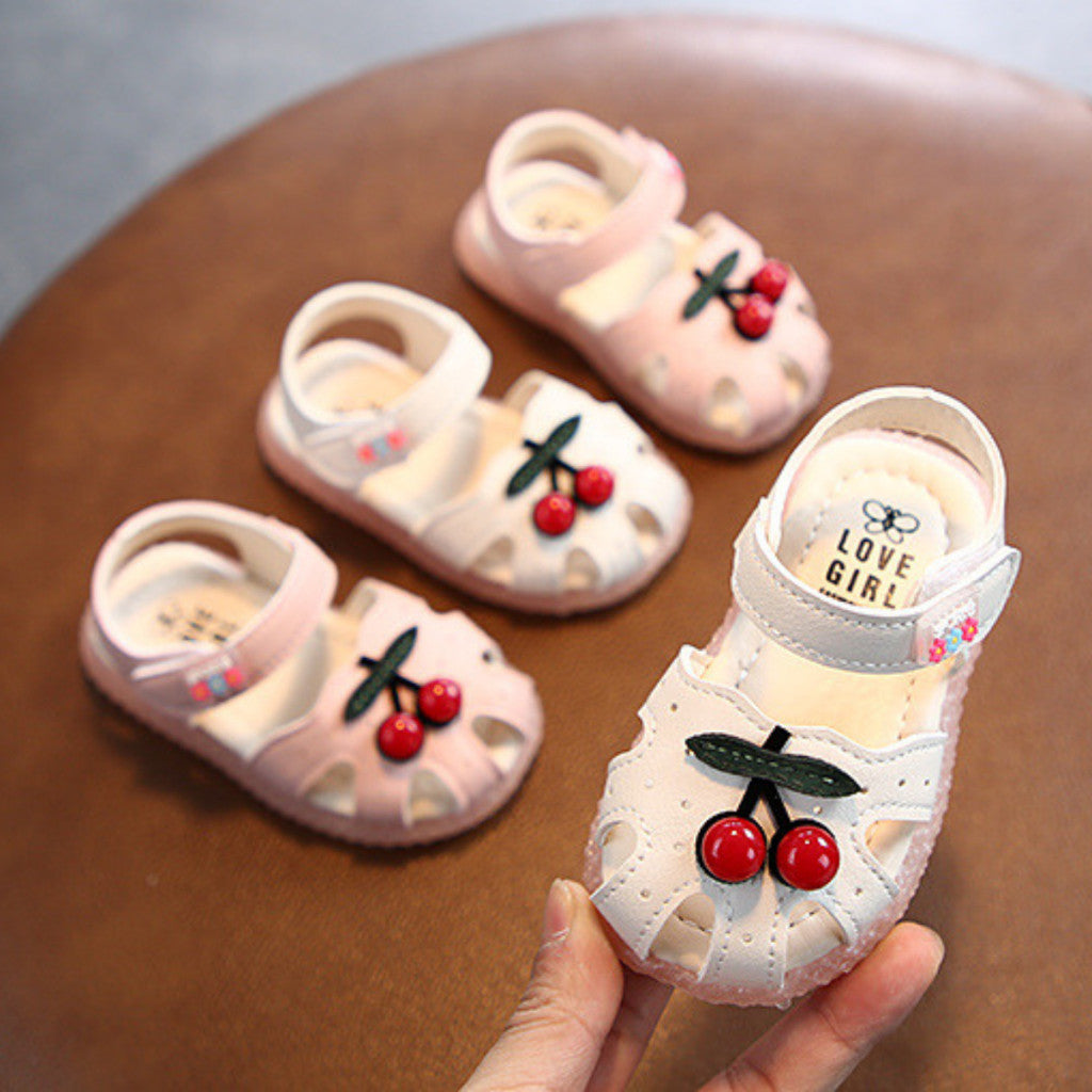 Kasut Budak Perempuan 6M-5Y Baby Girl Shoes Kids Sandal Pink Cherry Anti Slip Jalan Anak Toddler
