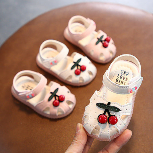 Kasut Budak Perempuan 6M-5Y Baby Girl Shoes Kids Sandal Pink Cherry Anti Slip Jalan Anak Toddler