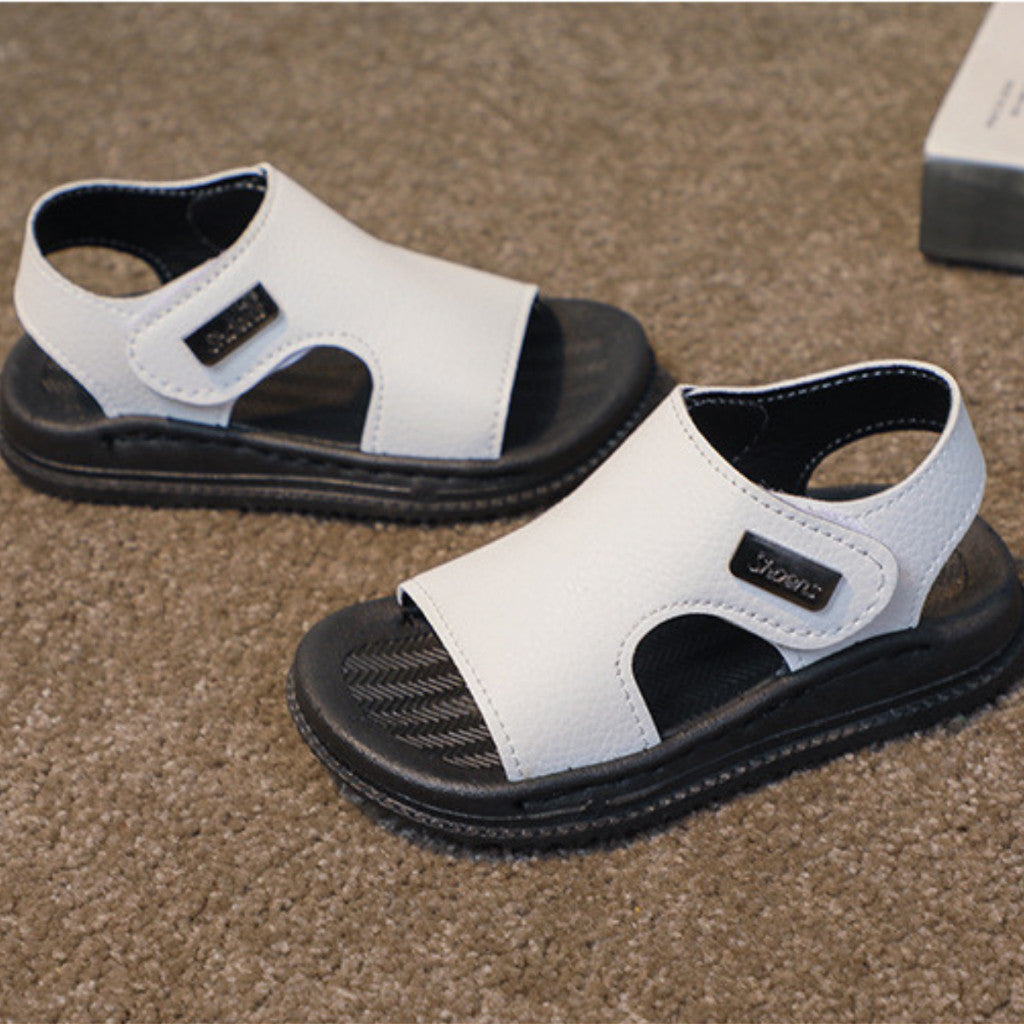 Sandal Budak Lelaki Baby Boy Soft Sole Anti Slip Velcro Kasut Anak Open Toe Kasut Jalan