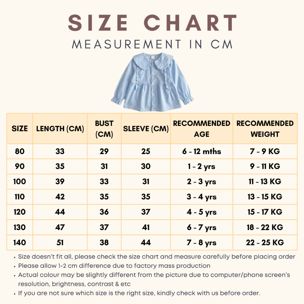 Baju Blouse Budak Perempuan 1-8Y Baby Girl Clothes Lengan Panjang Lace Toddler Kids Jalan Anak Kanak