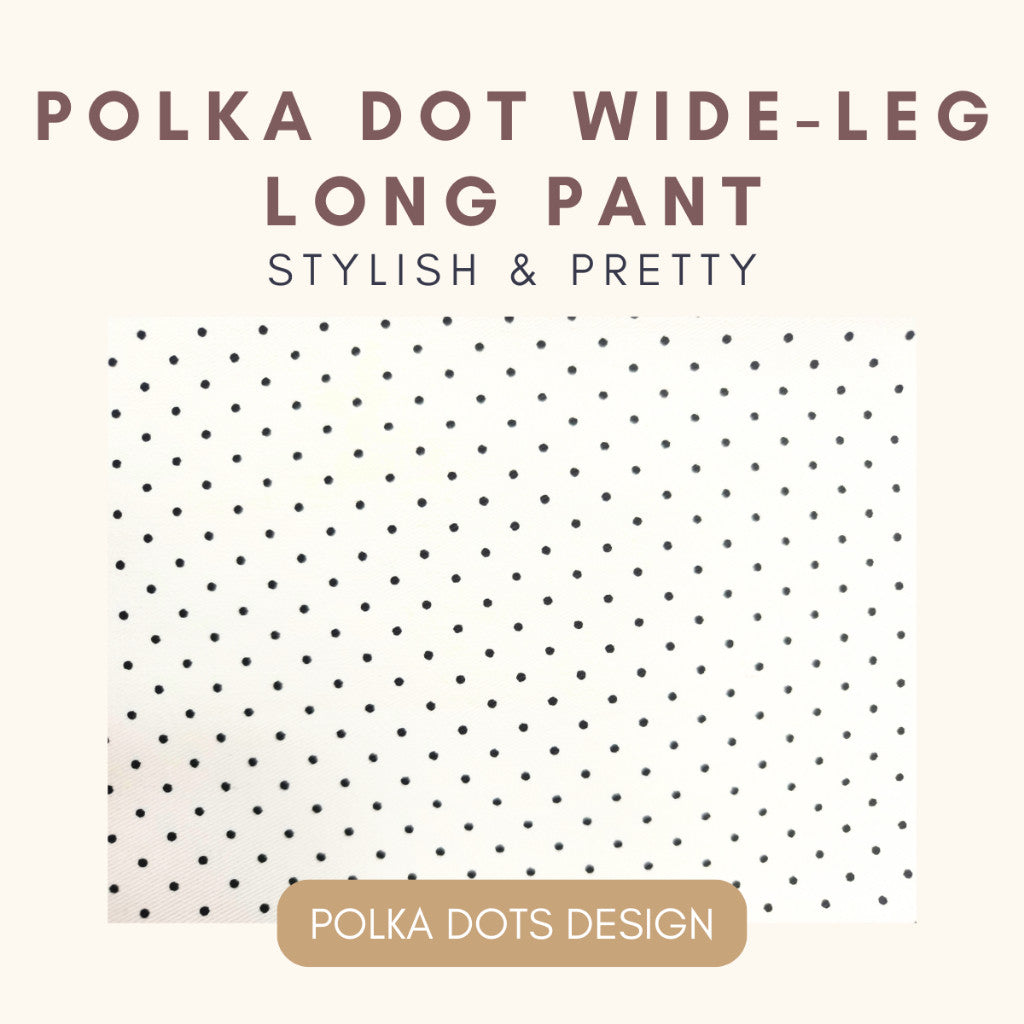 Seluar Panjang Baby Girl 1-9Y Kids Pants Pure Cotton Polka Dot Wide Leg Long Pant with Lace Baju Raya Budak Perempuan