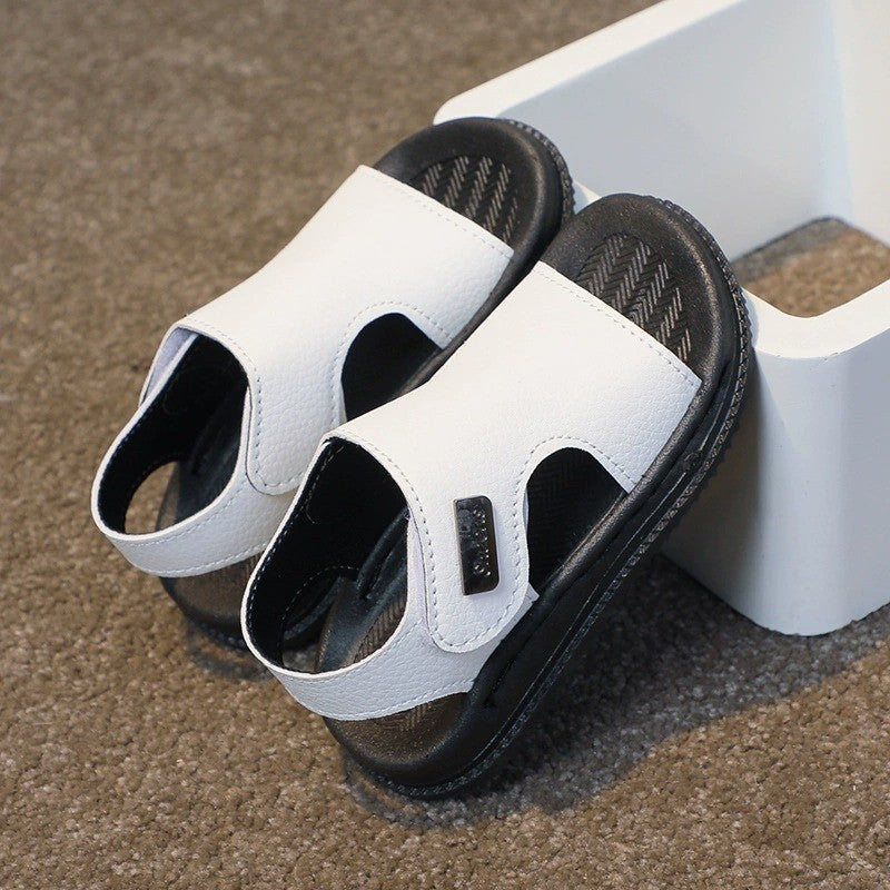 Sandal Budak Lelaki Baby Boy Soft Sole Anti Slip Velcro Kasut Anak Open Toe Kasut Jalan