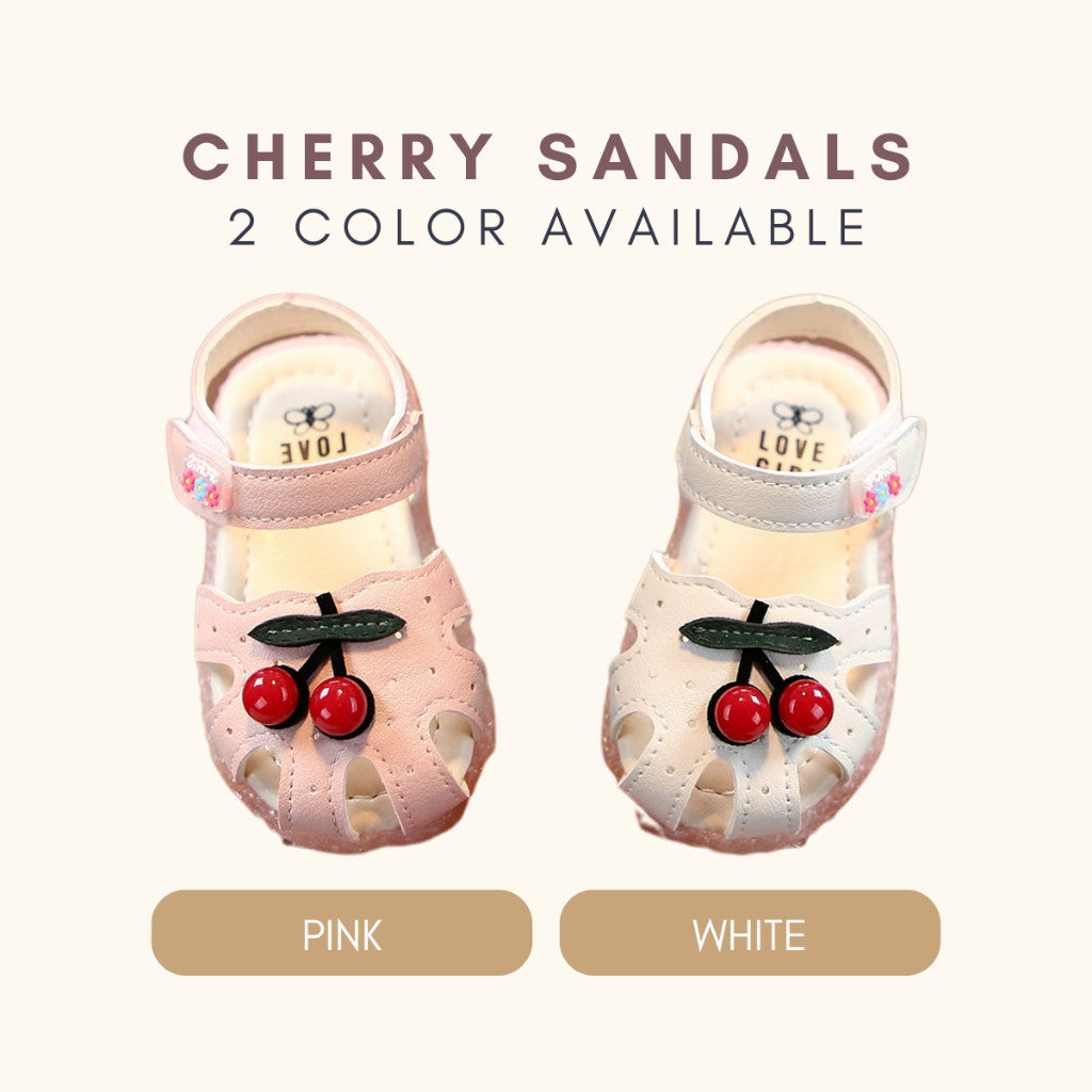 Kasut Budak Perempuan 6M-5Y Baby Girl Shoes Kids Sandal Pink Cherry Anti Slip Jalan Anak Toddler