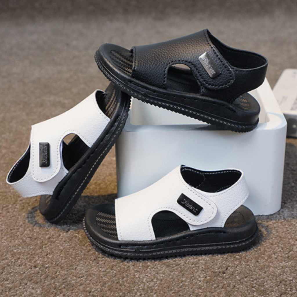 Sandal Budak Lelaki Baby Boy Soft Sole Anti Slip Velcro Kasut Anak Open Toe Kasut Jalan