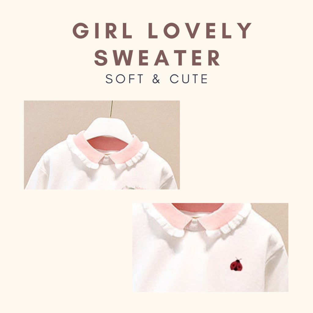 Baju Baby Girl 1-9Y Kids Girl Lovely Long Sleeves Sweater Baju Sejuk Budak Perempuan Lengan Panjang Baju Raya Merdeka