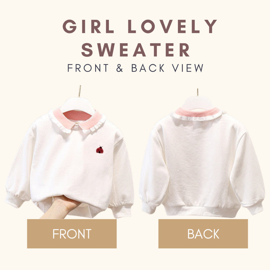 Baju Baby Girl 1-9Y Kids Girl Lovely Long Sleeves Sweater Baju Sejuk Budak Perempuan Lengan Panjang Baju Raya Merdeka