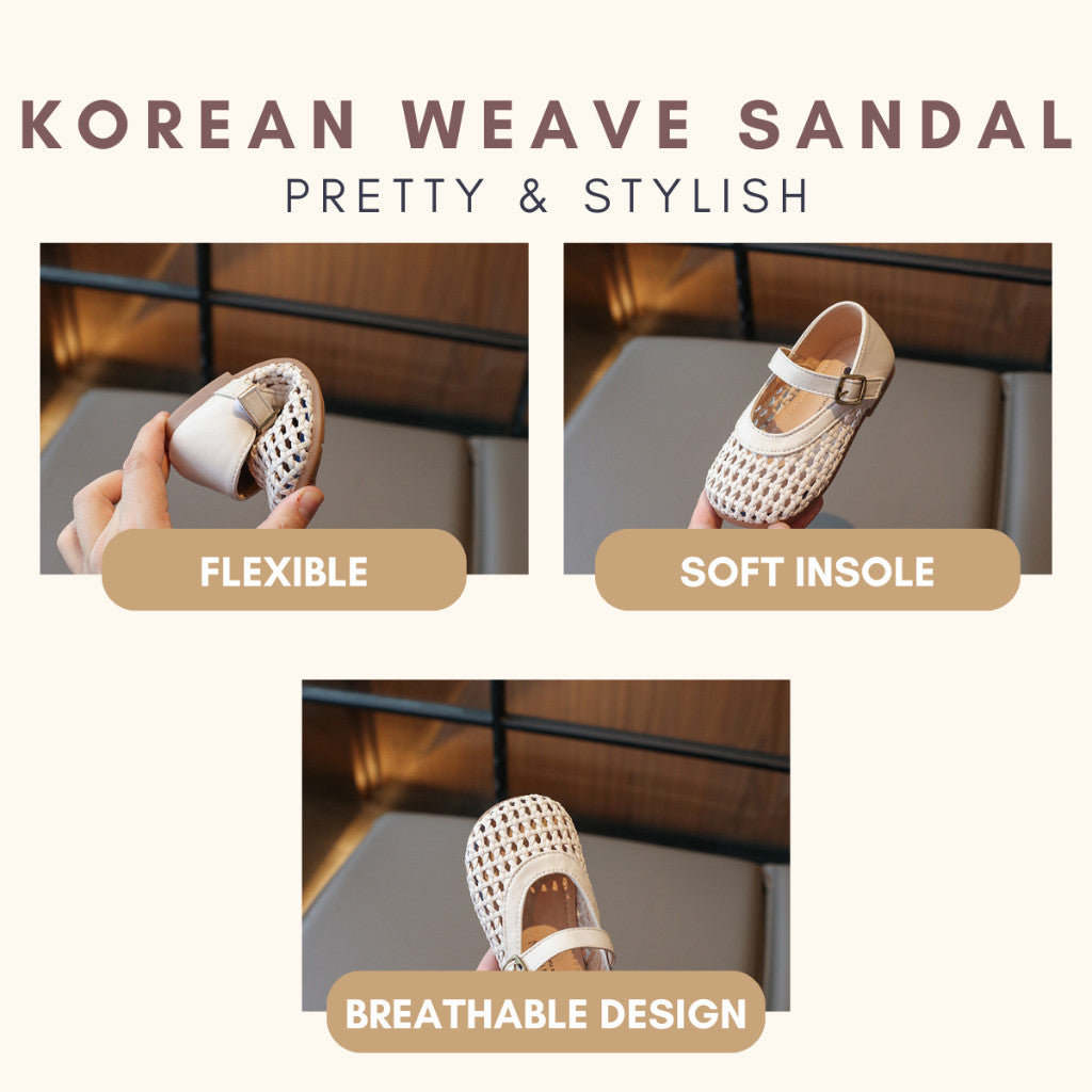 Kasut Sandal Budak Perempuan 3-6Y Kids Girl Shoes Anti Slip Soft Sole Toddler Anak Jalan Kanak Raya
