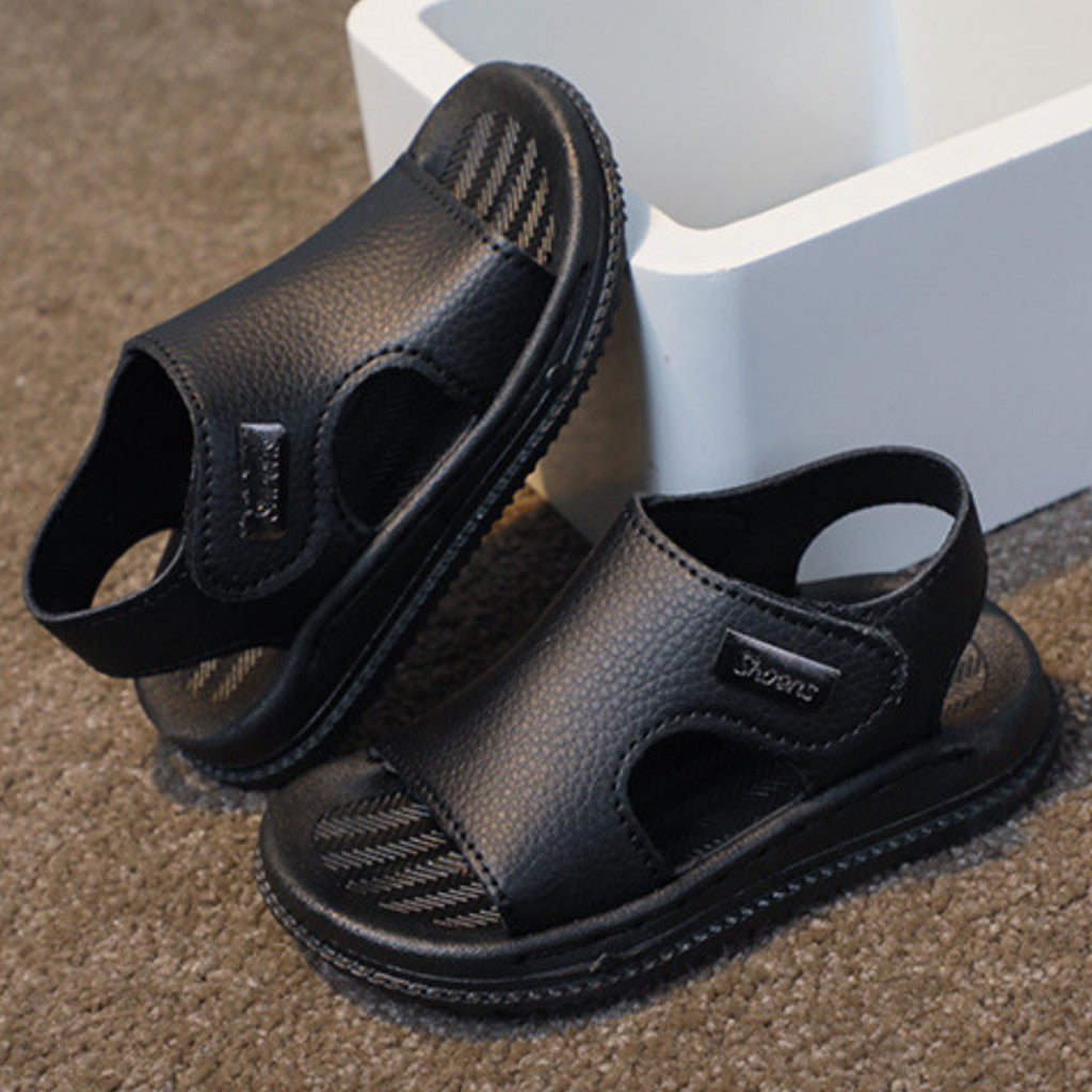 Sandal Budak Lelaki Baby Boy Soft Sole Anti Slip Velcro Kasut Anak Open Toe Kasut Jalan