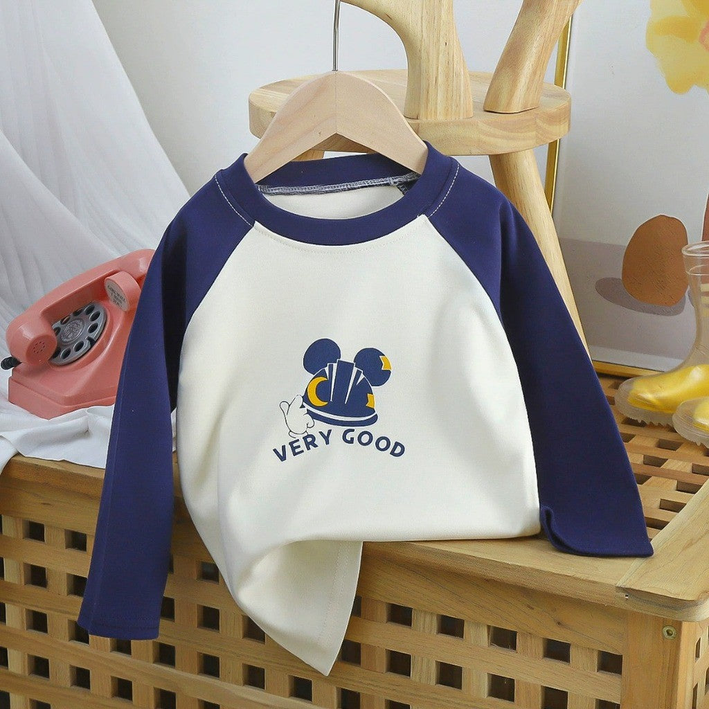 Baju Baby Budak Lengan Panjang 6mths-6yrs Cotton Cartoon Long Sleeve T Shirt Boy Baby Girl Kids Perempuan Unisex Lelaki