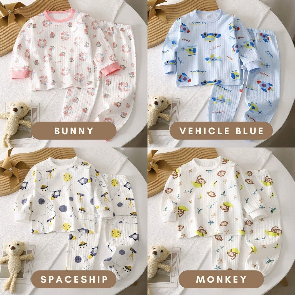 Baju Tidur Budak 6M-6Y Boy Baby Girl Kids Clothes Pajamas Sleepwear Pyjamas Baju Anak Tido Pijama