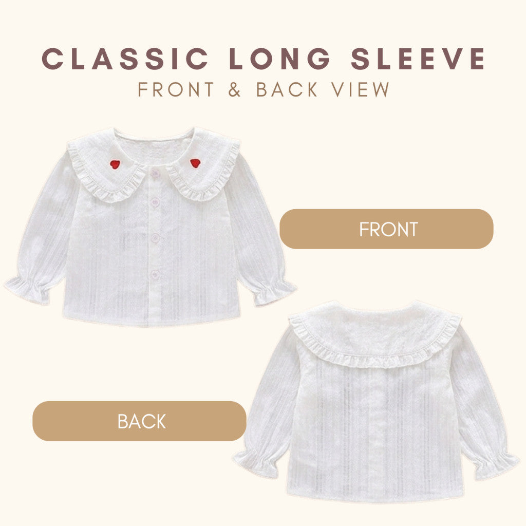 Baju Budak Perempuan 1-8Y Baby Girl Blouse Lengan Panjang Toddler Clothes Kids Baju Jalan Anak Kanak