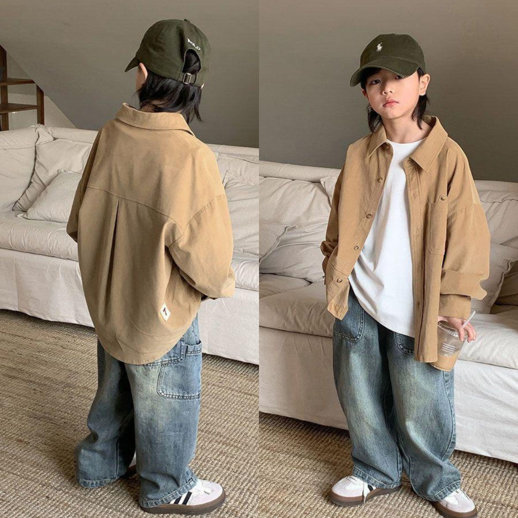 Seluar Panjang Jeans Budak Lelaki 1-12Y Kids Boy Jeans Long Baggy Cargo Pants Baby Boy Jalan Anak Kanak