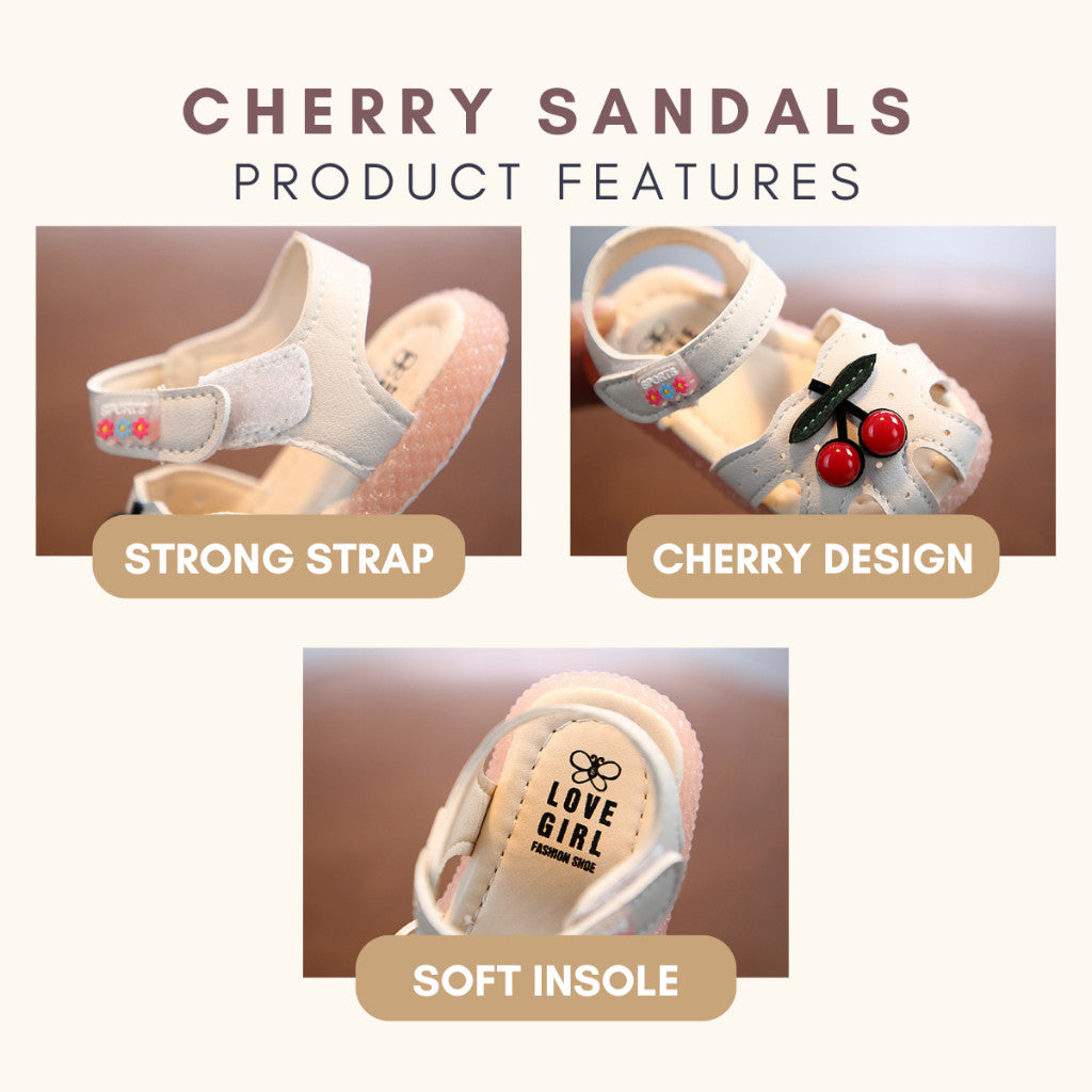 Kasut Budak Perempuan 6M-5Y Baby Girl Shoes Kids Sandal Pink Cherry Anti Slip Jalan Anak Toddler