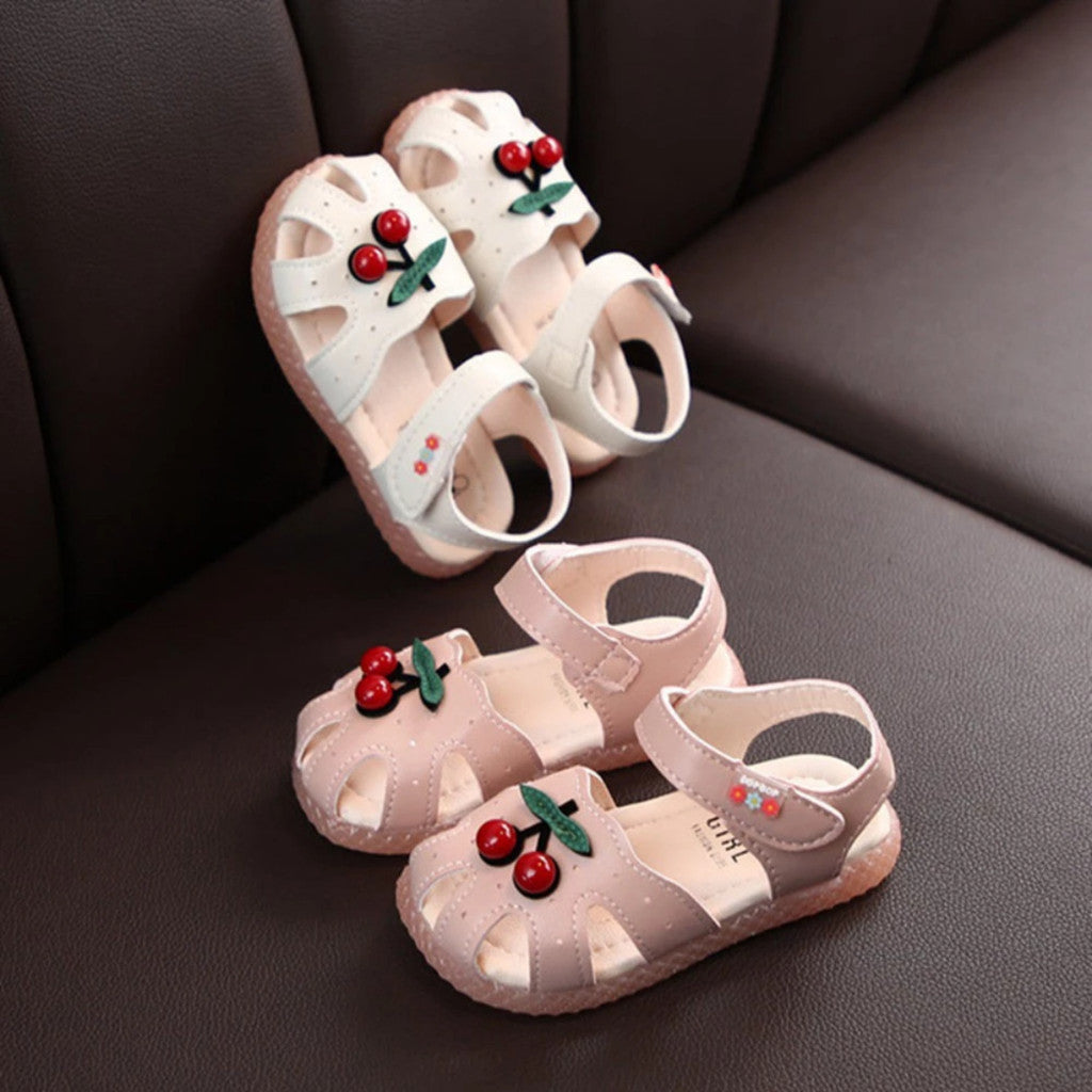 Kasut Budak Perempuan 6M-5Y Baby Girl Shoes Kids Sandal Pink Cherry Anti Slip Jalan Anak Toddler