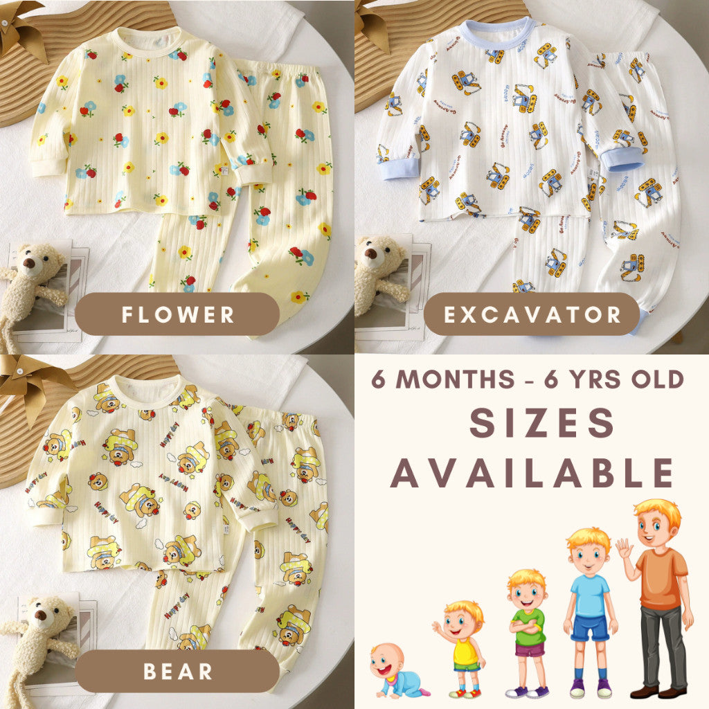 Baju Tidur Budak 6M-6Y Boy Baby Girl Kids Clothes Pajamas Sleepwear Pyjamas Baju Anak Tido Pijama