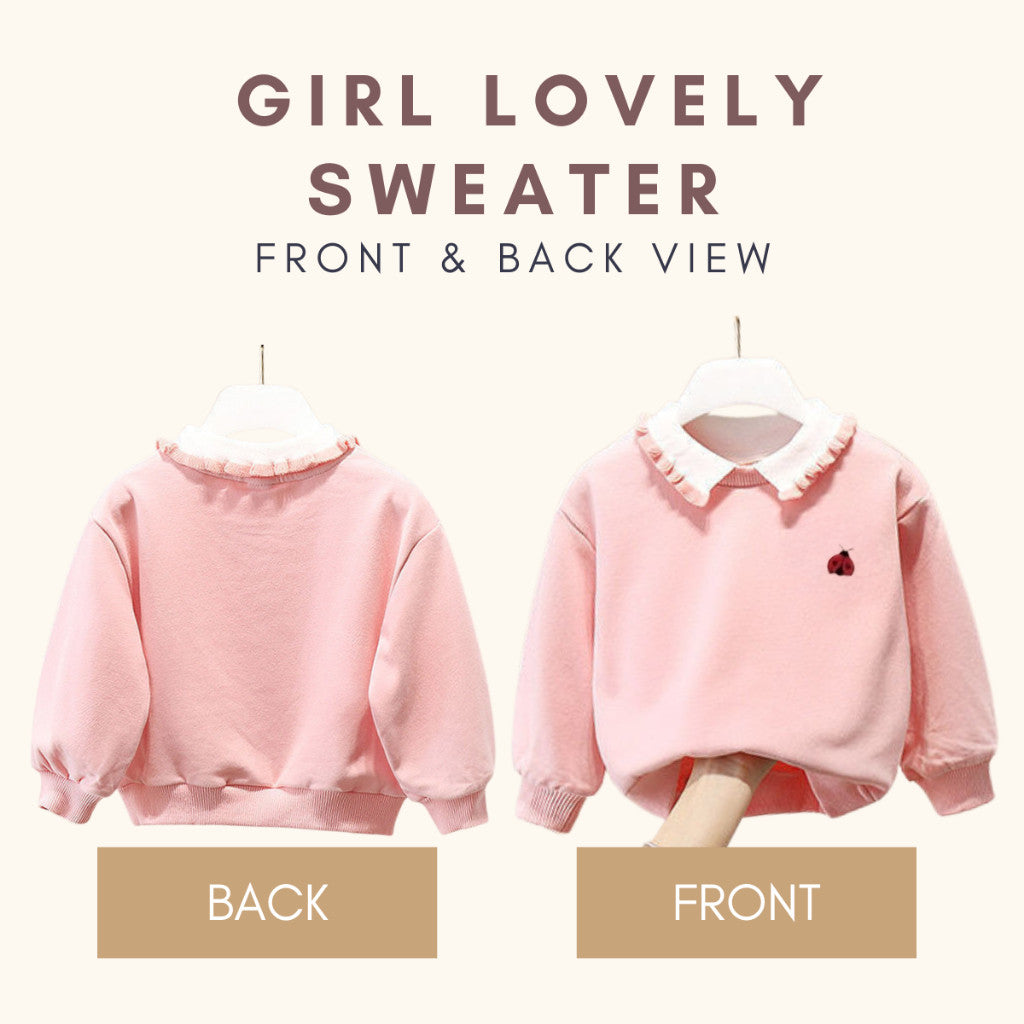 Baju Baby Girl 1-9Y Kids Girl Lovely Long Sleeves Sweater Baju Sejuk Budak Perempuan Lengan Panjang Baju Raya Merdeka