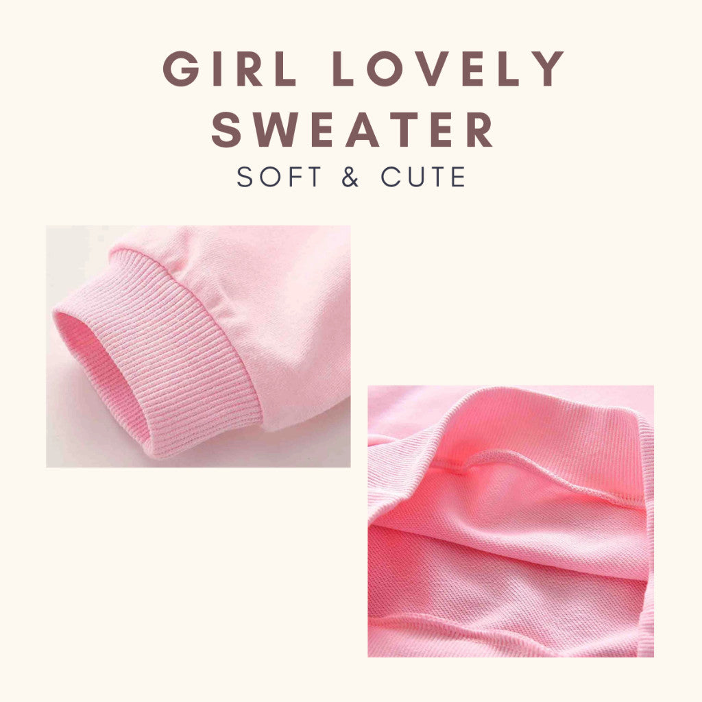 Baju Baby Girl 1-9Y Kids Girl Lovely Long Sleeves Sweater Baju Sejuk Budak Perempuan Lengan Panjang Baju Raya Merdeka