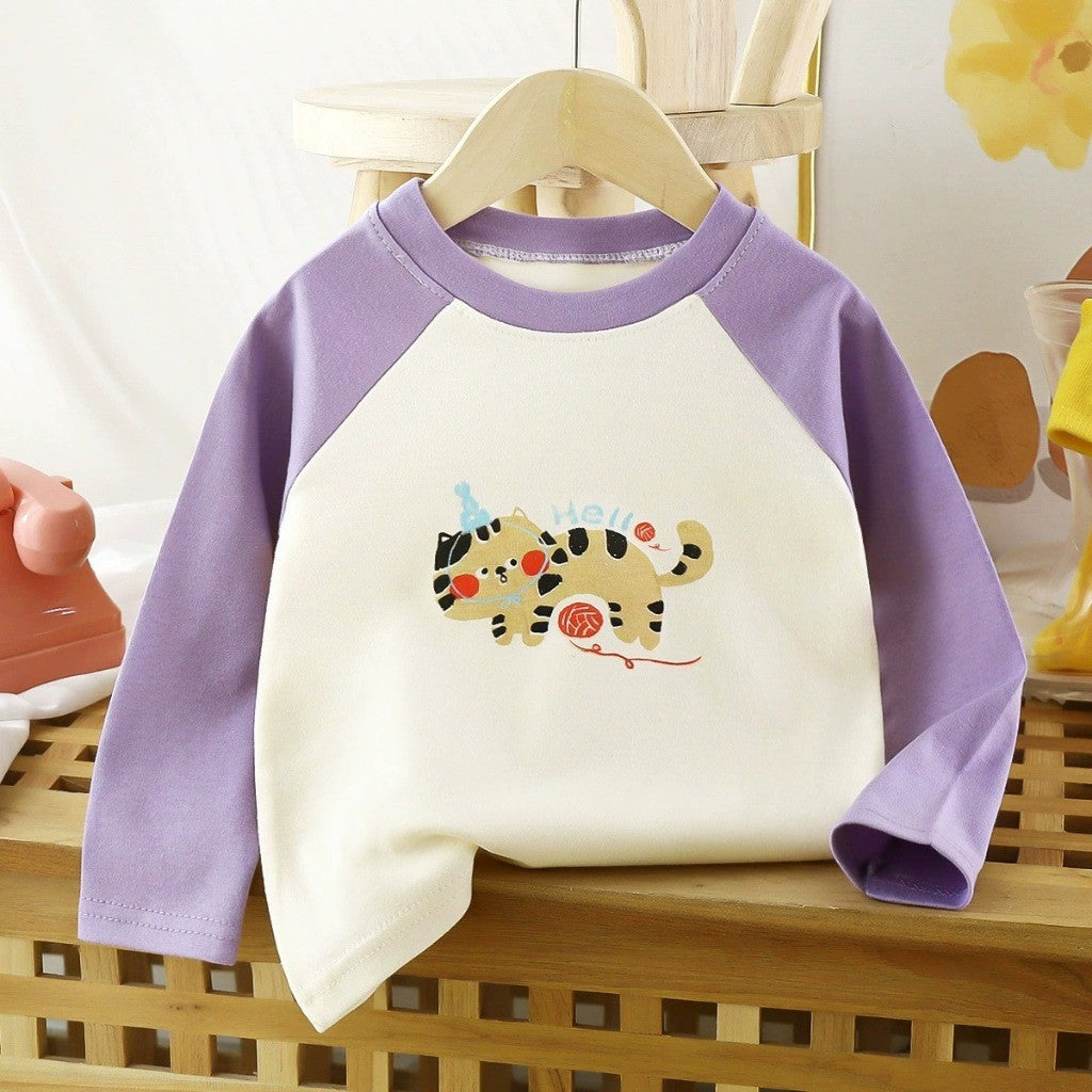 Baju Baby Budak Lengan Panjang 6mths-6yrs Cotton Cartoon Long Sleeve T Shirt Boy Baby Girl Kids Perempuan Unisex Lelaki