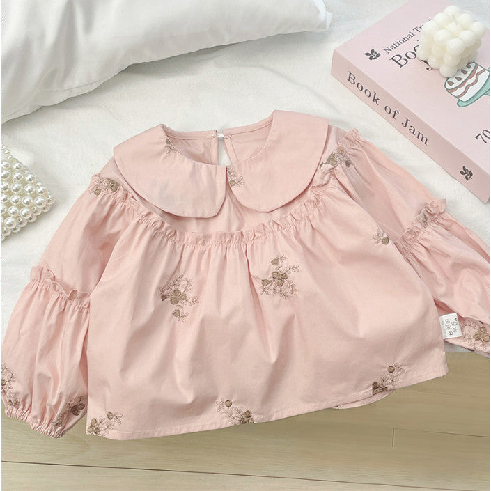 Baju Blouse Budak Perempuan 1-8Y Baby Girl Clothes Lengan Panjang Lace Toddler Kids Jalan Anak Kanak