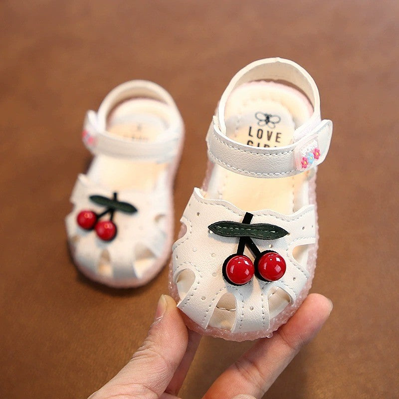Kasut Budak Perempuan 6M-5Y Baby Girl Shoes Kids Sandal Pink Cherry Anti Slip Jalan Anak Toddler