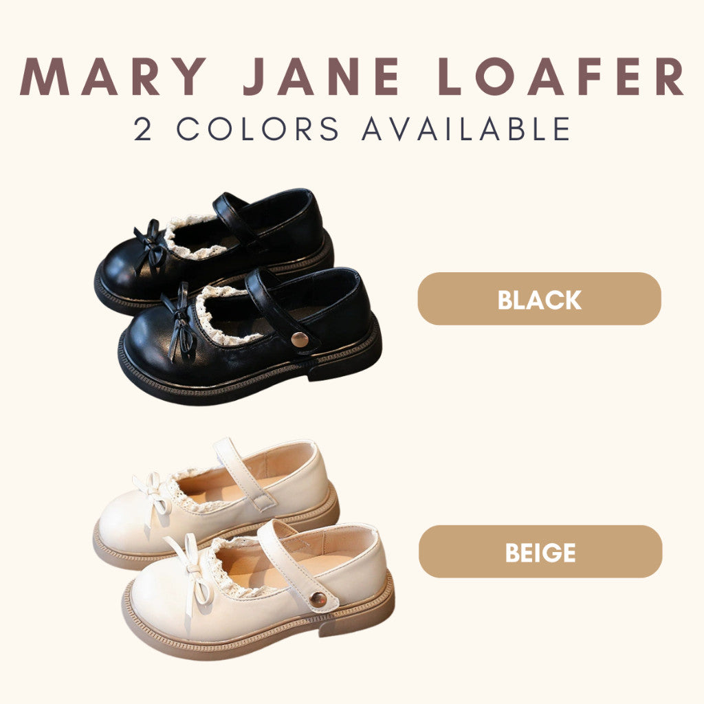 Kasut Budak Perempuan 2–6 yrs Baby Girl Shoes Anti Slip Soft Sole PU Leather Raya Anak Jalan Kanak