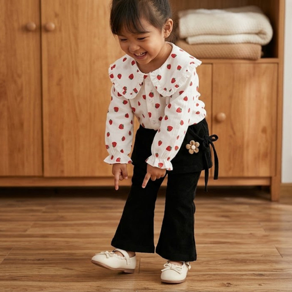 Baby Girl Shoes 6M–3Y Kasut Anak Perempuan Bayi Ribbon Anti Slip Soft Sole Raya Budak Jalan Kanak