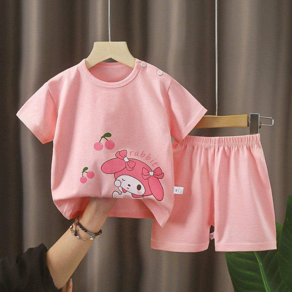 Baju Budak Set 6mths-6yrs Baby Boy Clothes Toddler Kids Girl Shirt Pants Short Sleeves Lengan Pendek