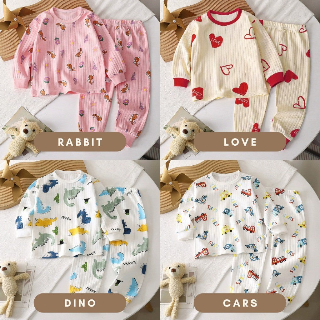 Baju Tidur Budak 6M-6Y Boy Baby Girl Kids Clothes Pajamas Sleepwear Pyjamas Baju Anak Tido Pijama